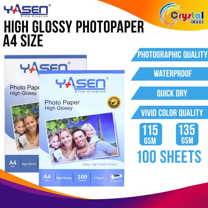 High Glossy Photo Paper (115GSM / 135GSM) A4 Size ( No Back Print )100