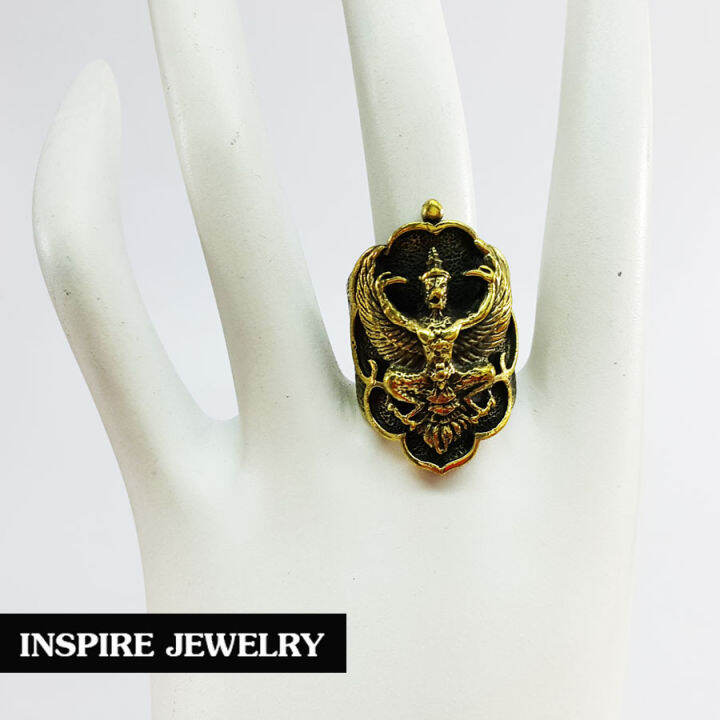 inspire-jewelry-แหวนรูปพญาครุฑ-แหวนรูปพระพิฆเนศ-ข้างรูปพญานาค-และเครื่องหมายโอม-แหวนร-มีให้เลือกหลายแบบ-หล่อด้วยทองเหลือง-รมดำ