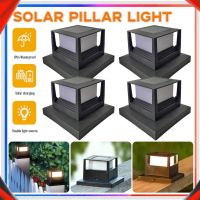 ❀ ✨✨4/2/1Pcs LED Solar Column Headlight Solar Powered Pillar Lamp Fence Light Outdoor Solar Lamp Solar Post Lights For Garden Decoration Gate Wall Courtyard Cottage Solar Lamp Sunlight Lamp lampu solar light outdoor lighting LED Light