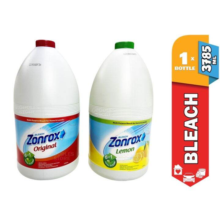 1 Gallon 3785 ml Zonrox Bleach Original Zonrox Bleach Lemon Clorox