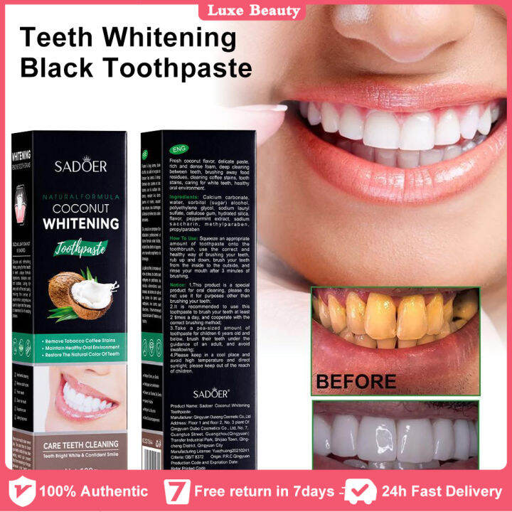 【local Delivery】sadoer 100%effective Teeth Whitening Black Toothpaste 