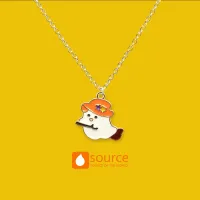 Halloween Necklace Black and White Ghost Cartoon Ladies Necklace Colored Alloy Pendant Stainless Steel Chain Student Childrens