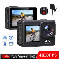 กล้อง Actioncamera 4K WIFI  60FPS 24MP กล้องกันน้ำ รีโมทคอนโทรล กันสั่น ลงแอป ต่อมือถือได้ ต่อไมค์นอกได้