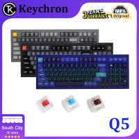 Keychron Q5การออกแบบปะเก็นที่กำหนดเองวิศวกรรมแป้นพิมพ์ลูกบิดปริมาณ100คีย์ CNC เปลือกอลูมิเนียมอะโนไดซ์