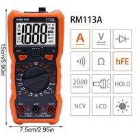 【⊕Good quality⊕】 limanyi Richmeters Rm113g มัลติมิเตอร์แบบดิจิทัลสมาร์ทแบบพกพาจำนวน6000วัดระยะอัตโนมัติ Lampu Belakang Rm113g สีดำหน้าจอขนาดใหญ่