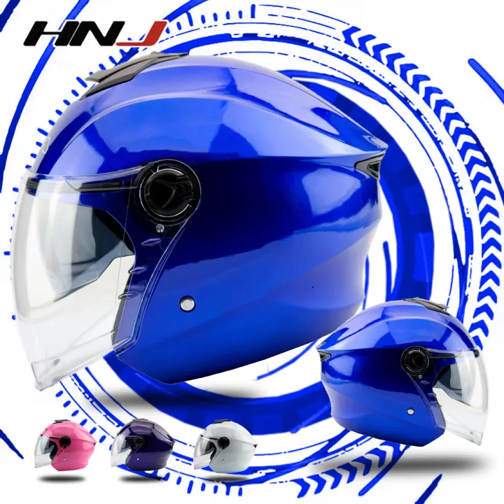 Motorcycle Helmet Hnj 818 Half Face Open Face Helmet With Dual Visor