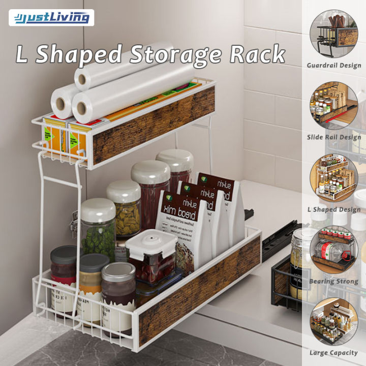 1pc Dish Rack Under Sink Organizers And Storage, Pull Out Cabinet