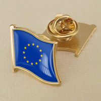 Europe Eu Flag Crystal Resin Drop Badge Brooch Flag Badges of All Countries in the World All-metal Brooch Copper Brooch Collection