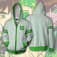 Ben 10เสื้อฮู้ดมีซิป3Dพิมพ์เสื้อแฟชั่นเสื้อเสื้อโค้ทสำหรับบุรุษและสตรีOuterwear