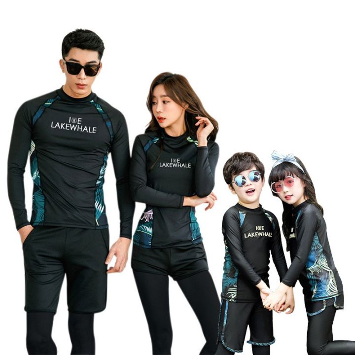 ชุดว่ายน้ํา-สำหรับผู้หญิง-ครอบครัวเกาหลีชุดว่ายน้ำแขนยาว-เว็ทสูทกันแดด-ชายและหญิง-ชายหาดแยก-ชุดว่ายน้ำสำหรับคู่รัก-ชุดแม่และลูกสาว