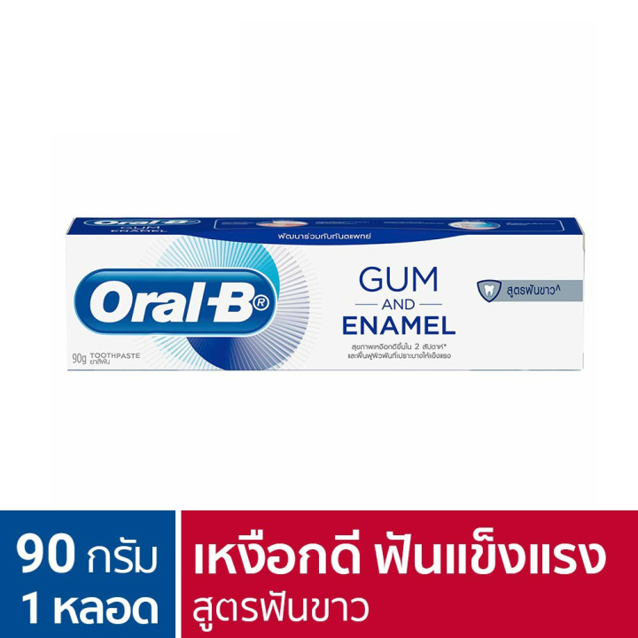 ใหม่-oral-b-ออรัล-บี-ยาสีฟัน-กัมแอนด์อินาเมล-สูตรฟันขาว-ขนาด-90-กรัมรหัสสินค้า-bicli9644pf