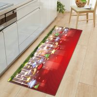 Kitchen Mats For Floor Carpet Noel Christmas Decorations 2021 New years Non-Slip Rug Antiskid Washable Tintin Marshall 90x60CM