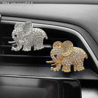 New Shiny Metal Rhinestone In The Car Elephant Car Perfume Crystal Elephant Car Air Outlet Perfume Clip Pendant