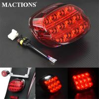 Motorcycle Red LED ke Tail Light License Plate Rear Lamp For Harley Dyna Fat Boy Softail Sportster XL Road King Electra Glide