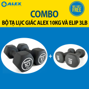COMBO 2 Bộ Tạ Tay Lục Giác ALEX 10Kg Và Elip ALEX 3LB