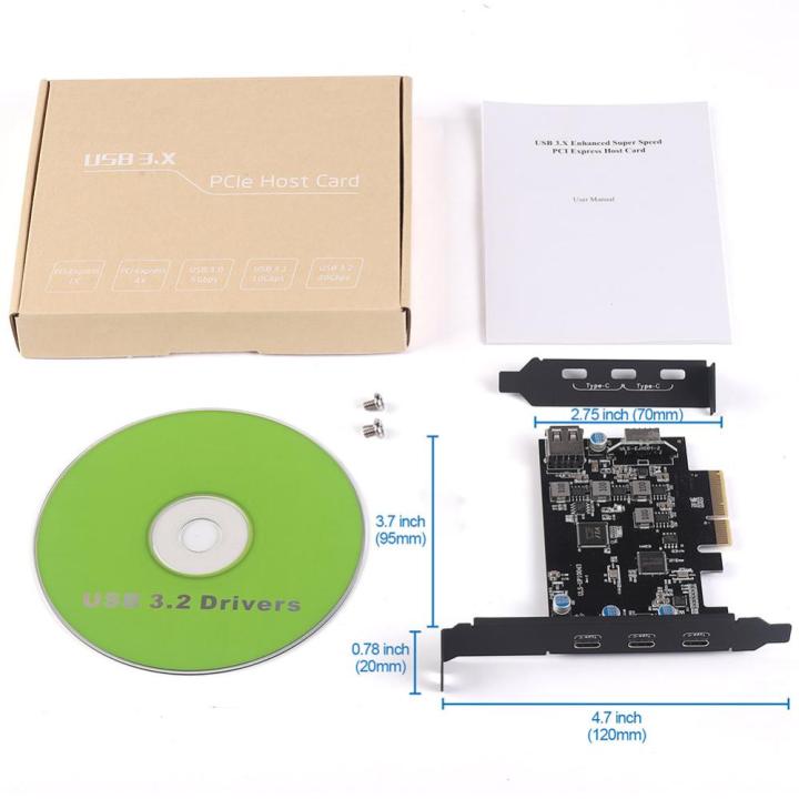 pci-e-ไปยัง-usb-3-2ตัวควบคุมฮับการ์ด20gbps-pci-e-ถึง-usb-3-2ตัวควบคุมฮับตัวแยกสำหรับ-mac-os-linux-windows7-8-10