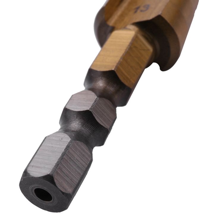 1-4-inch-hex-shank-hss-high-speed-steel-titanium-coated-step-drill-bit-3-13mm