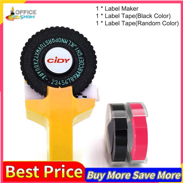(Free 2 Roll Label Tape) Mini Portable Manual Label Maker DIY 3D