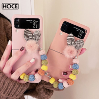 เคสสำหรับ Samsung Galaxy Z Flip5 3 4 3D น่ารักสำหรับโทรศัพท์แบบนิ่มสุดน่ารักเคส Galaxy Z พลิก3 5G โซ่มือ ZFlip4 Flip3 Z พลิกได้3