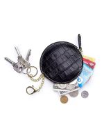 HOT!Round Pu Leather Coin Purse Men Holders Wallet