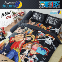 SWEET DREAMS ชุดผ้าปูที่นอน+ผ้านวม 6 ฟุต Digital Print วันพีช One Piece DP-OP2 สีดำ (ชุด 6 ชิ้น) #สวีทดรีมส์ ผ้าปู ผ้าปูที่นอน วันพีซ ลูฟี่ Luffy