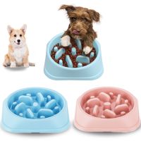 Pet Dog Slow Food Bowl Dog Basin Feeders Bowl Plastic Dog Slow Feeder Cat Pet Feeder Non Slip Anti Gulping Feeder Supplies