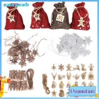 EASYEAH 24PCS/set สุขสันต์วันคริสต์มาส คริสต์มาส คลิป เครื่องประดับ นับถอยหลังแท็กแขวน จี้ไม้ ป้ายหมายเลข ปฏิทินจุติคริสต์มาส