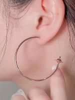 Vivienne Westwood Correct Version Sterling silver gold silver black four-color circle temperament large hoop earrings