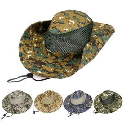 [hot]Outdoor Breathable Mesh Camouflage Bucket Hat Sun Protection Hunting Fishing Hiking Cap