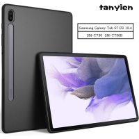 {zhiyun Watchshop}เคสแท็บเล็ตสำหรับ Samsung Galaxy Tab S7 FE 12.4 2021 SM T730/T735/T736B เปลือกซิลิโคนอ่อนนุ่มกันกระแทกฝาหลังสีดำยืดหยุ่น