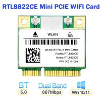 RTL8822CE WiFi Card+2XAntenna 1200Mbps 2.4G+5Ghz 802.11AC Network Mini PCIe BT 5.0 Support Laptop/PC Windows 10/11