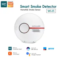 LIGHTTRIO SMART Smoke Wi-Fi เครื่องตรวจจับควันไร้สาย ตรวจจับควันไฟไหม้ ส่งสัญญาณแจ้งเตือนที่สมาร์ทโฟน รุ่น SM-SSMOKE - สีขาว (TUYA)