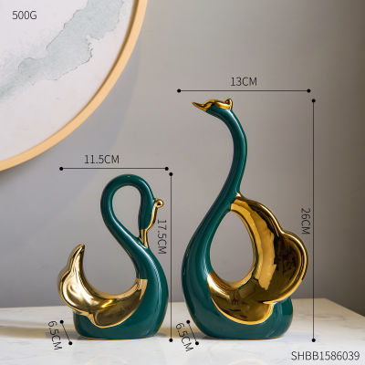 European style swan Statue ceramics Figurine Office Home Decoration Crafts Sculpture Modern Art Wedding Decor christmas gift