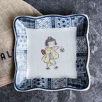 Japanese-style Ceramic Square Plates Underglaze Restaurant Serving Tray Dinner Serving Dish Plate Kitchen Tableware Home Decor