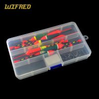 10PCS Mixed Color Fishing Float Buoy Bobber Pond Fishing Tackle with Free Tackle Box + Hooks Combo Accessories