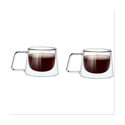 Set of 2 Coffee Cups with Handle, Dishwasher Safe &amp; Heat Resistant for Clear Mug