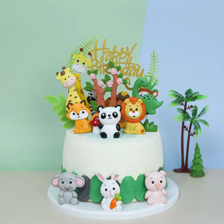 Ready Stock】Safari Jungle Zoo Animal Cake Toppers 3D Cake Decoration Baby  Showers Birthday Party Supplies Cupcake Topper Picks | Lazada Singapore