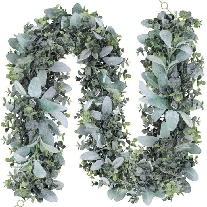 1-piece-lambs-ear-leaves-garland-artificial-greenery-garland-in-gray-green-for-farmhouse