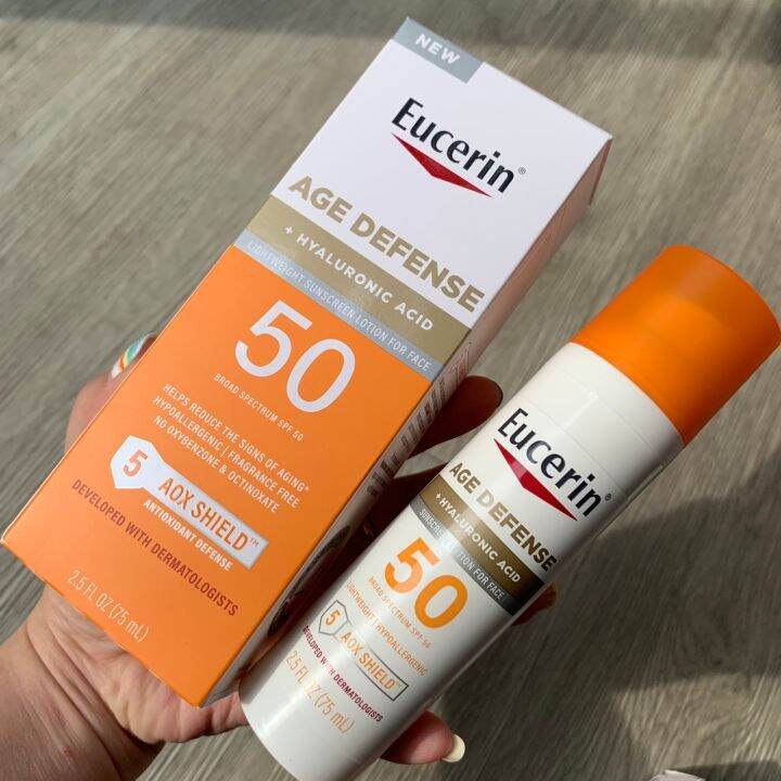 ครีมกันแดด Eucerin Sun Age Defense SPF 50 Face Sunscreen Lotion with