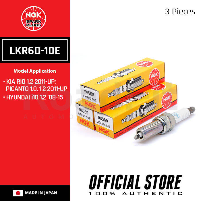 NGK LKR6D10E Standard Spark Plugs for Hyundai Eon 20142018 3pcs