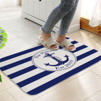 【cw】Blue Letter Ocean Kitchen Floor Mat 40x60cm Anchor Boat Decor Door Rugs for Living Room Anti-Slip Suede Bath Mats Indoor ！