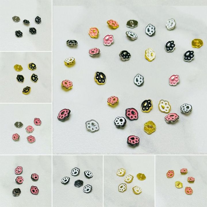 flate-40pcs-รอยเท้าแมวรอยเท้า-ตุ๊กตาหัวเข็มขัด-8mm-คะ-8สี-หัวเข็มขัดเล็กพิเศษ-อุปกรณ์เสริมเสริม-มินิมินิ-หัวเข็มขัดเสื้อตุ๊กตา-อุปกรณ์เสื้อผ้าตุ๊กตา-diy