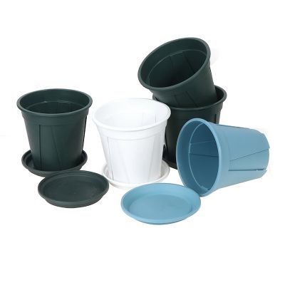 [Like Activities]5PcsPot PlasticPotPot PlanterGarden โต๊ะตกแต่งบ้านสีสุ่มพร้อมถาด