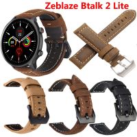 สายหนังถอดเร็ว22มม. สำหรับ Zeblaze Btalk 2 Lite Stratos 3อุปกรณ์สายนาฬิกาหนังแท้ย้อนยุคของแท้