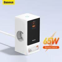 Baseus แถบพลังงานปลั๊กอัจฉริยะ65W,ที่ชาร์จเร็วแถบพลังงานดิจิตอลช่องเสียบ3AC ควบคุมด้วยการสัมผัสแอปรีโมทคอนโทรลสายชาร์จเร็ว1.5เมตร