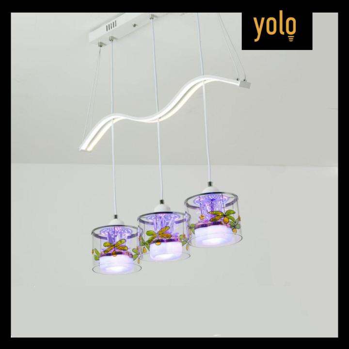 yolo-โคมไฟระย้า-3หัว-ปรับสีได้-7-สี-ห้องอาหาร-แถมแพทช์led