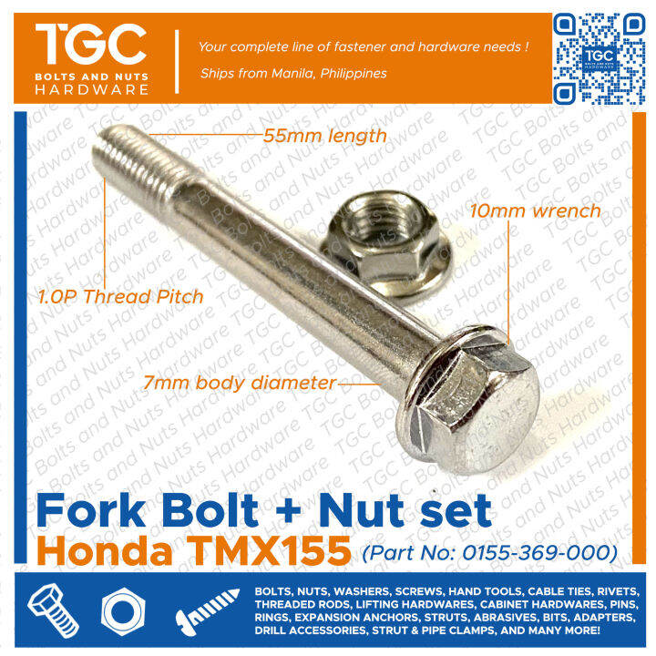 TGC 1PAIR Fork Bolt and Nut for TMX / TMX155 Handle Bar Flange Bolt