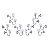 12Pcs Crystal Glass Curtain Holdback Wall Tie Back Hook Hanger Holder Drawer Handle Curtain Accessories Hanger