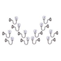 12Pcs Crystal Glass Curtain Holdback Wall Tie Back Hook Hanger Retro Holder Drawer Handle Curtain Accessories Hanger