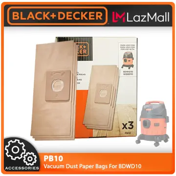 BLACK + DECKER PB152025 Paper Dust Bag 3 Pcs For Model BDWD15 Vacuum Cleaner  Blower